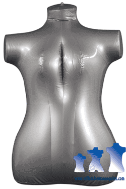 Inflatable Female Torso, Plus Size Silver
