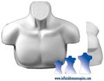 Male Upper Torso Form  - Hard Plastic, White or...