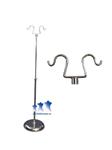 MS13S - Short Chrome Adjustable Double Hook Stand 