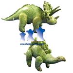 Inflatable Stegosaurus and Triceratops