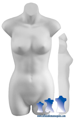 Female 3/4 Form  - Hard Plastic, White, Black, Frosted or Fleshtone