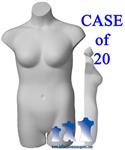 Female Plus Size 3/4 Form - Hard Plastic, Case of 20