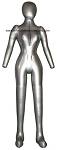 Female Mannequin, Full-Size with head & arms Silver