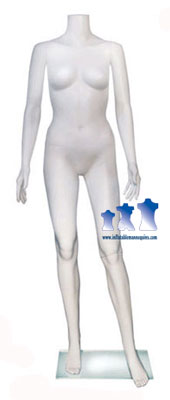Female Mannequin, White Plastic w/Base
