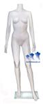 Female Mannequin, White Plastic w/Base