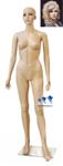 Female Mannequin, Fleshtone Plastic w/ Base & Wig