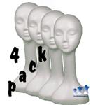 Long Neck Female Head, Styrofoam 4 pack