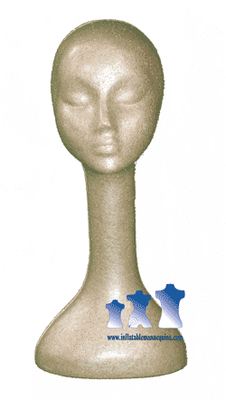 Long Neck Female Head, Styrofoam Tan