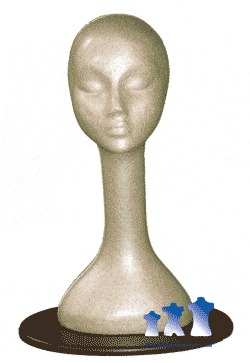 Long Neck Female Head, Styrofoam Tan 4-Pack