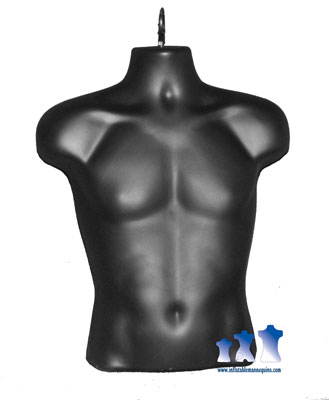 Male Torso - Hard Plastic, White or Black 