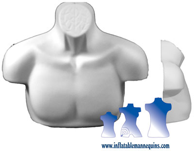 Male Upper Torso Form  - Hard Plastic, White or Black