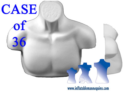 Male Upper Torso Form - Hard Plastic, Black or White, Case of 36