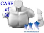 Male Upper Torso Form - Hard Plastic, Black or White, Case of 36