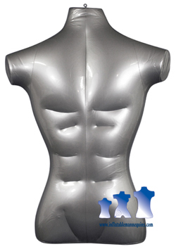Inflatable Male Torso, Standard Size Silver