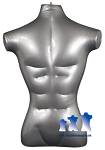 Inflatable Male Torso, Standard Size Silver
