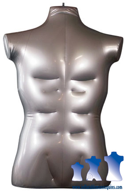 Inflatable Male Torso, Large Silver