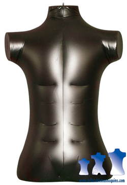 Inflatable Male Torso, Large Rounded Black