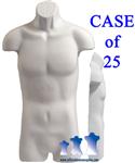 Male 3/4 Form - Hard Plastic, Black or White, Case of 25