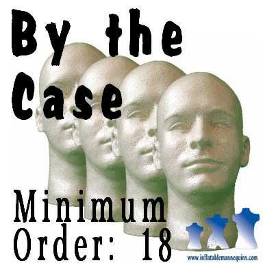Male Head, Styrofoam Tan, by the case, Min:18