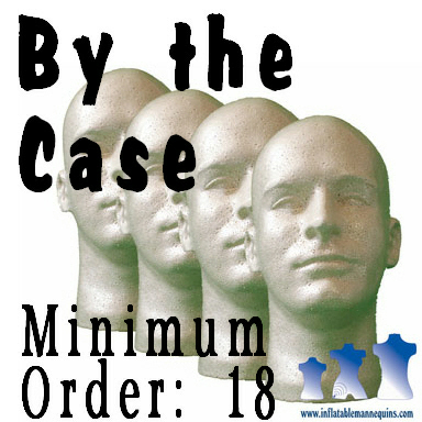 Male Head, Styrofoam White, by the case, Min:18