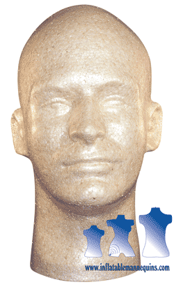 Male Head, Styrofoam Tan