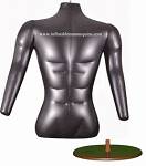 Black Male Torso with Arms & Tabletop Stand