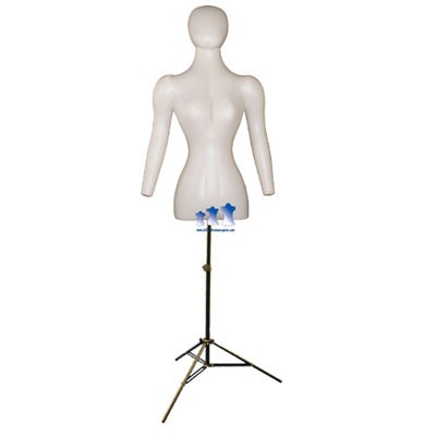 female inflatable mannequin dress form torso with head and arms black inflatable dress form