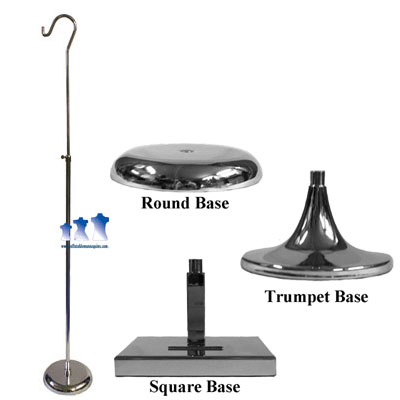 Tall Chrome Adjustable Stand w/ 10" Square Base 