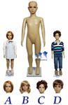 Child Mannequin, Fleshtone Hard Plastic