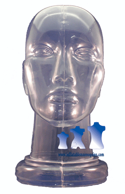 Unisex Head, Hard Plastic Clear