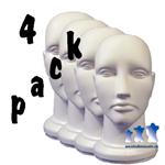 Unisex Head - Hard Plastic, 4 pack (White or Clear)