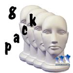 Unisex Head - Hard Plastic, 8 pack (White or Clear)