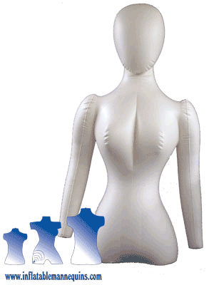 Female Torso Inflatable Mannequin Mid-Size Ivory 