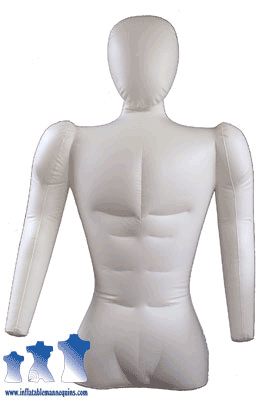 Male Torso with Arms Black Inflatable Mannequin 